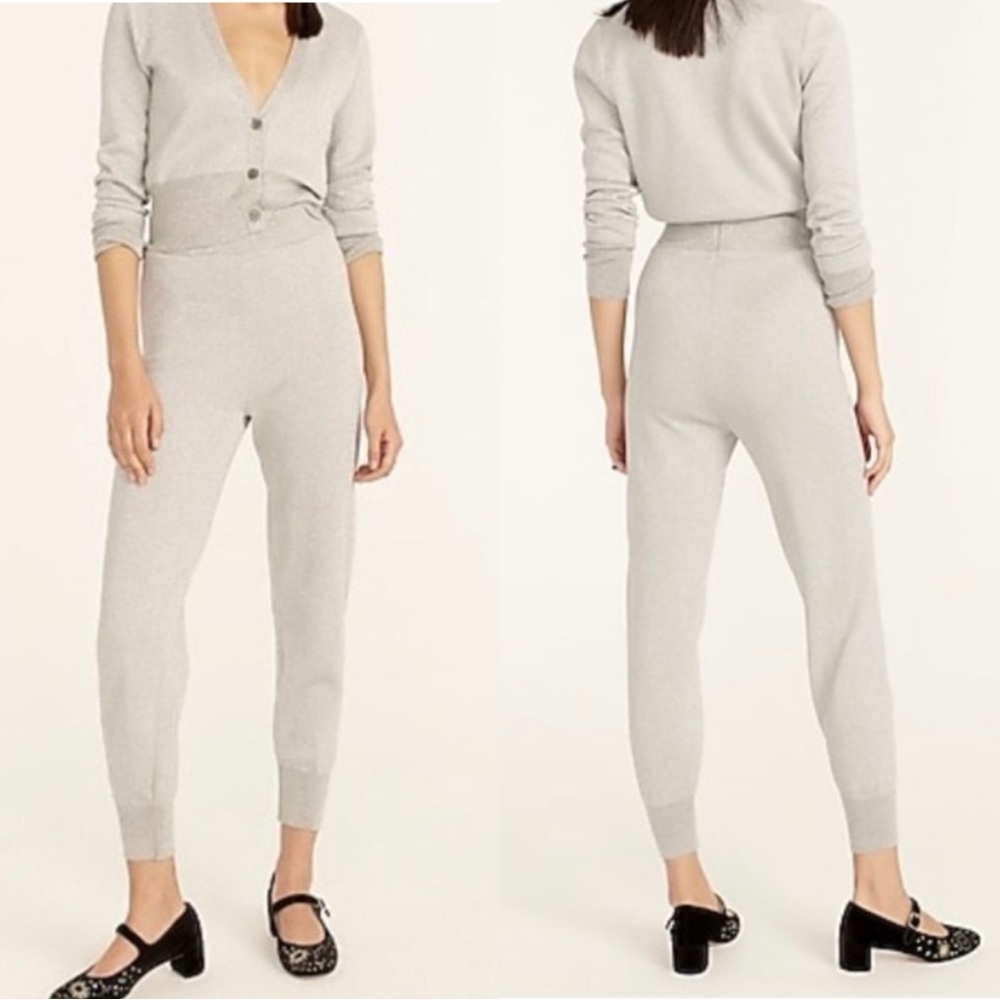 J.CREW Glitter Sparkle Merino Wool Sweater Silver Glitter Pants Joggers